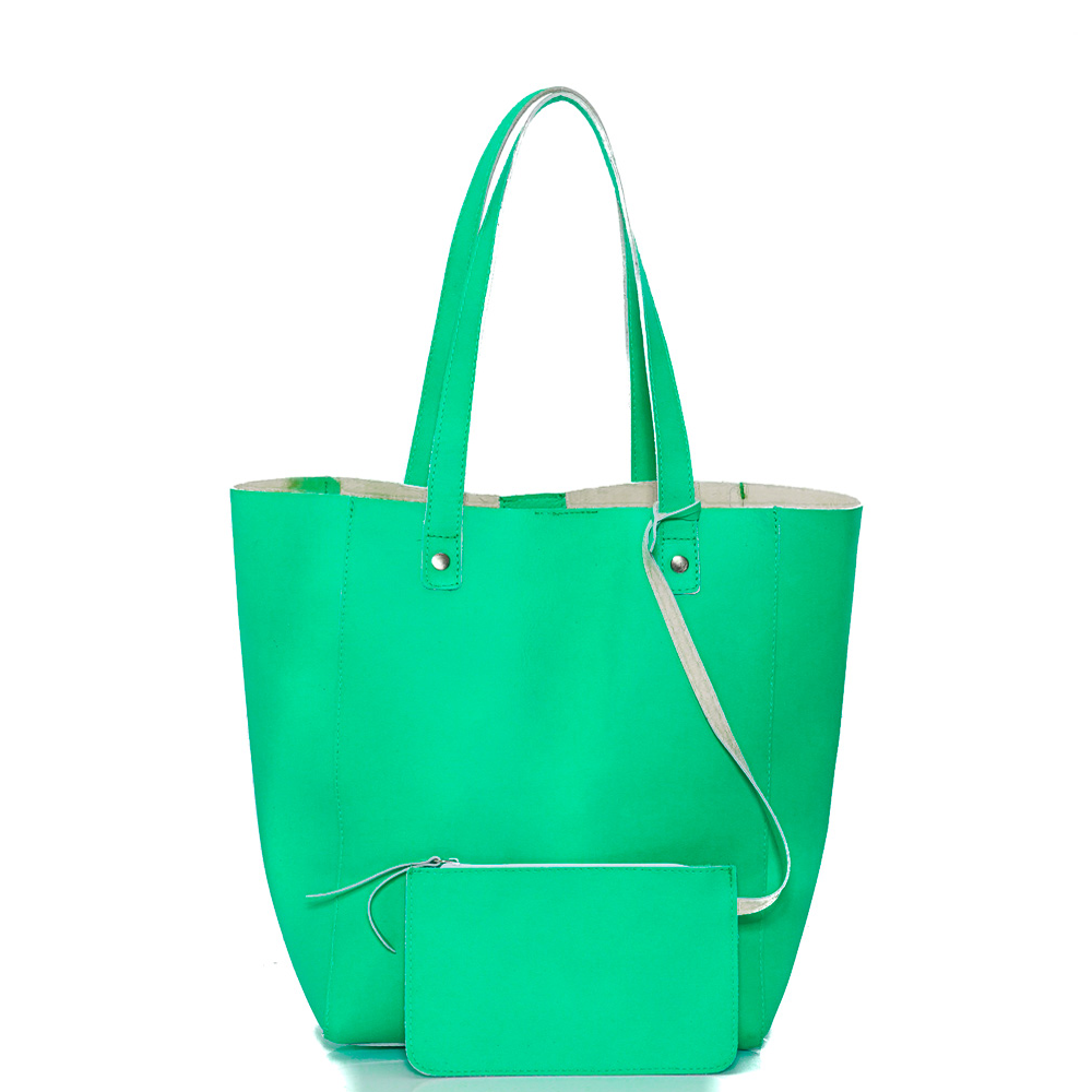 Дамска чанта от естествена кожа модел Lora verde